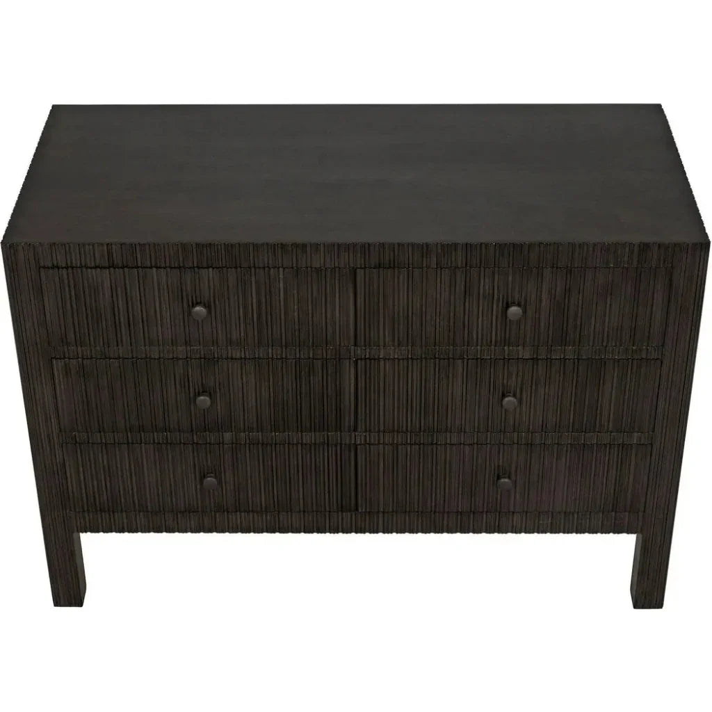 Noir Conrad Six Drawers Wood Dresser