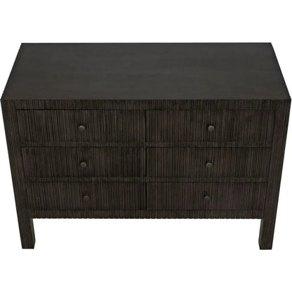 Noir Conrad Six Drawers Wood Dresser