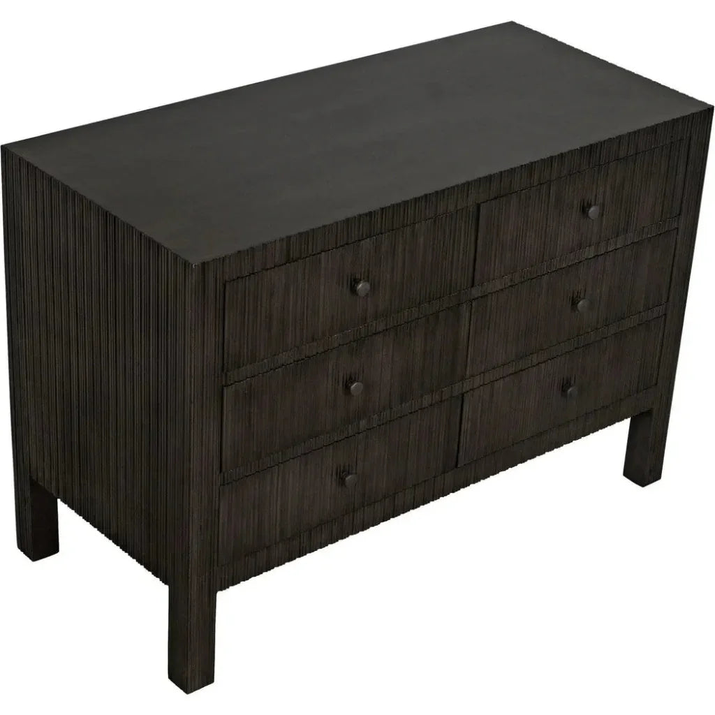 Noir Conrad Six Drawers Wood Dresser