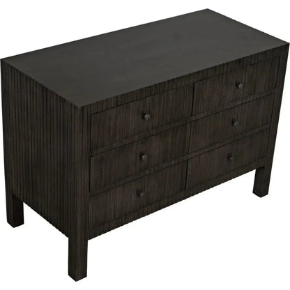 Noir Conrad Six Drawers Wood Dresser