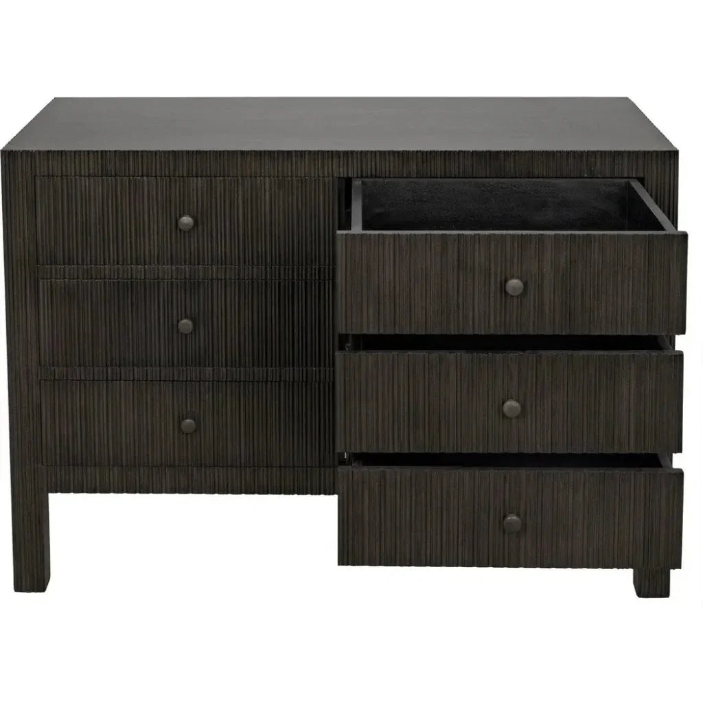 Noir Conrad Six Drawers Wood Dresser