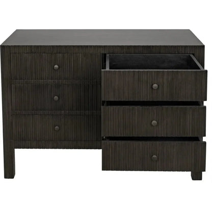 Noir Conrad Six Drawers Wood Dresser