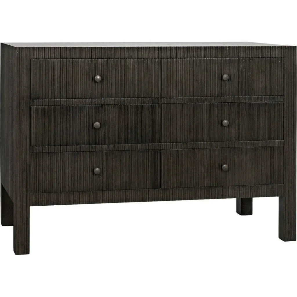 Noir Conrad Six Drawers Wood Dresser