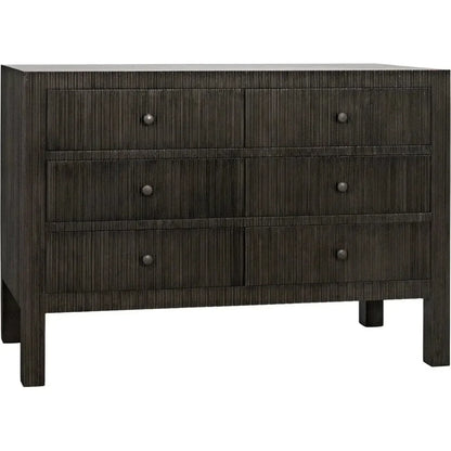 Noir Conrad Six Drawers Wood Dresser