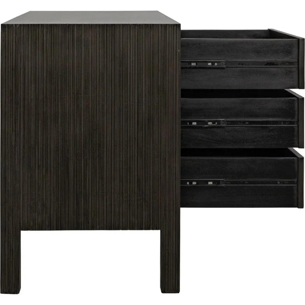 Noir Conrad Six Drawers Wood Dresser
