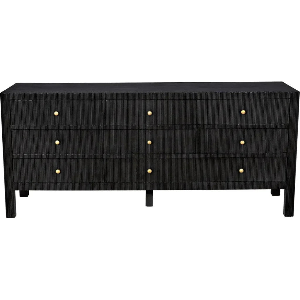 Noir Conrad Nine Drawers Wood Dresser