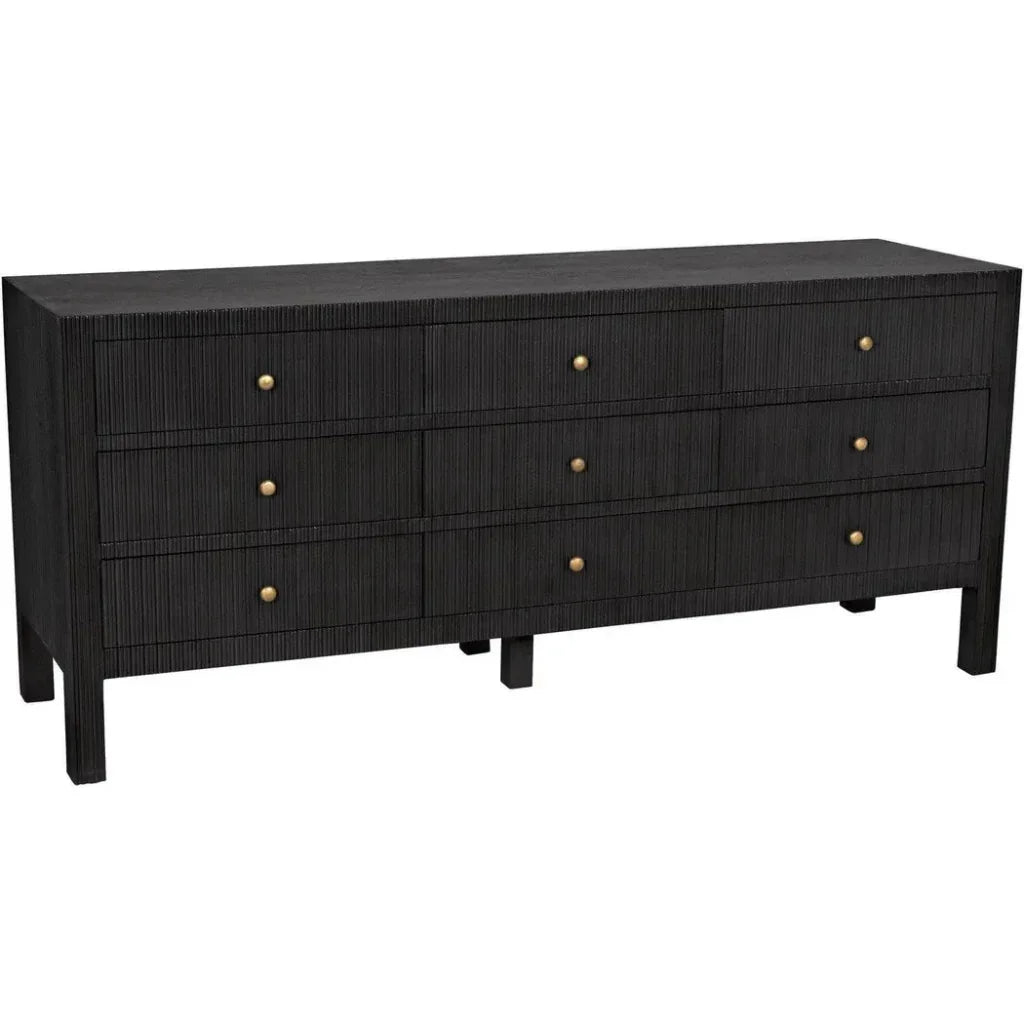 Noir Conrad Nine Drawers Wood Dresser