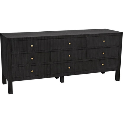 Noir Conrad Nine Drawers Wood Dresser