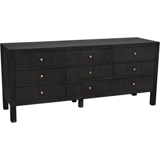 Noir Conrad Nine Drawers Wood Dresser
