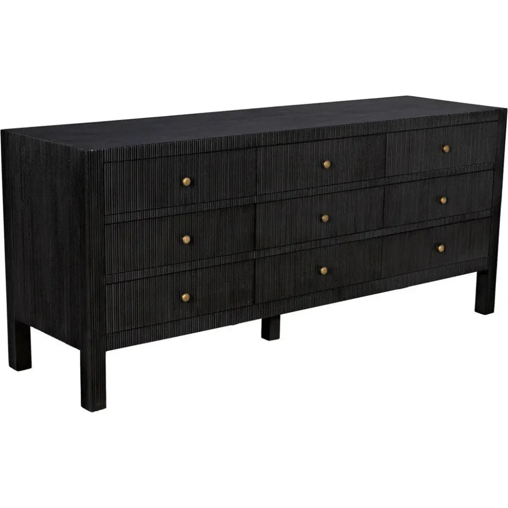 Noir Conrad Nine Drawers Wood Dresser