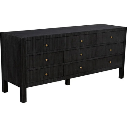 Noir Conrad Nine Drawers Wood Dresser