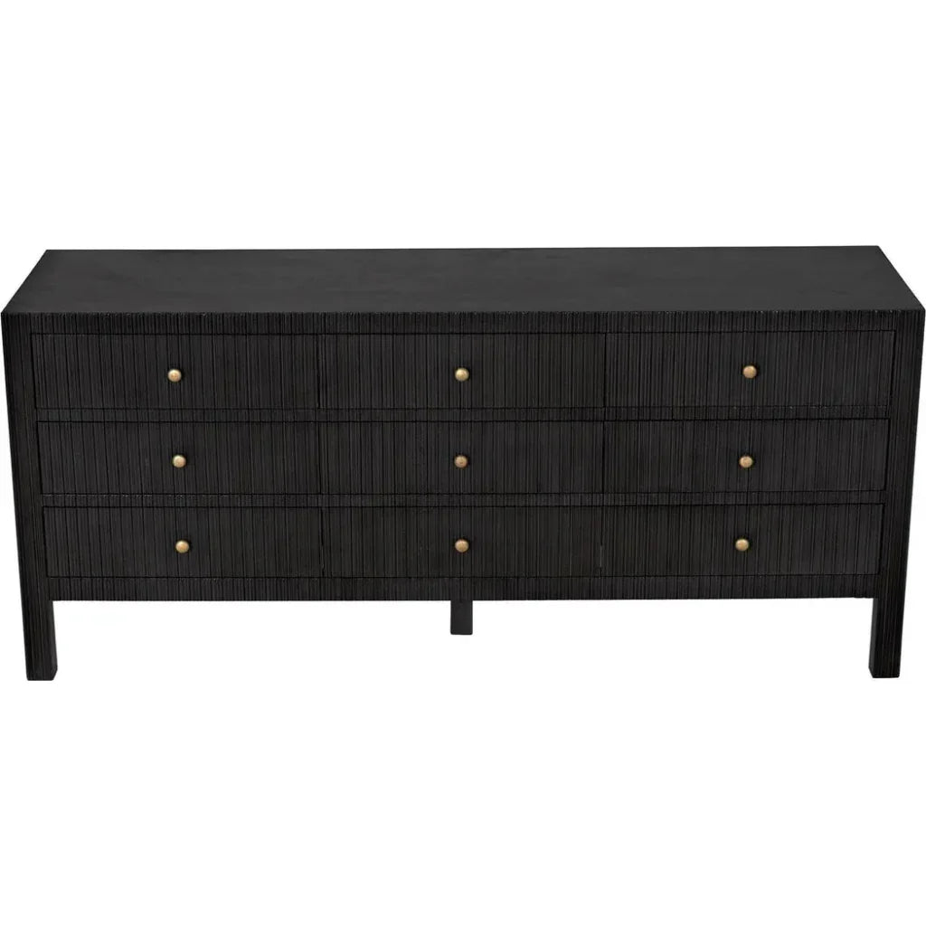 Noir Conrad Nine Drawers Wood Dresser
