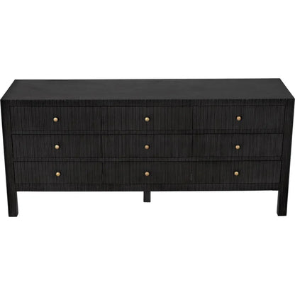 Noir Conrad Nine Drawers Wood Dresser
