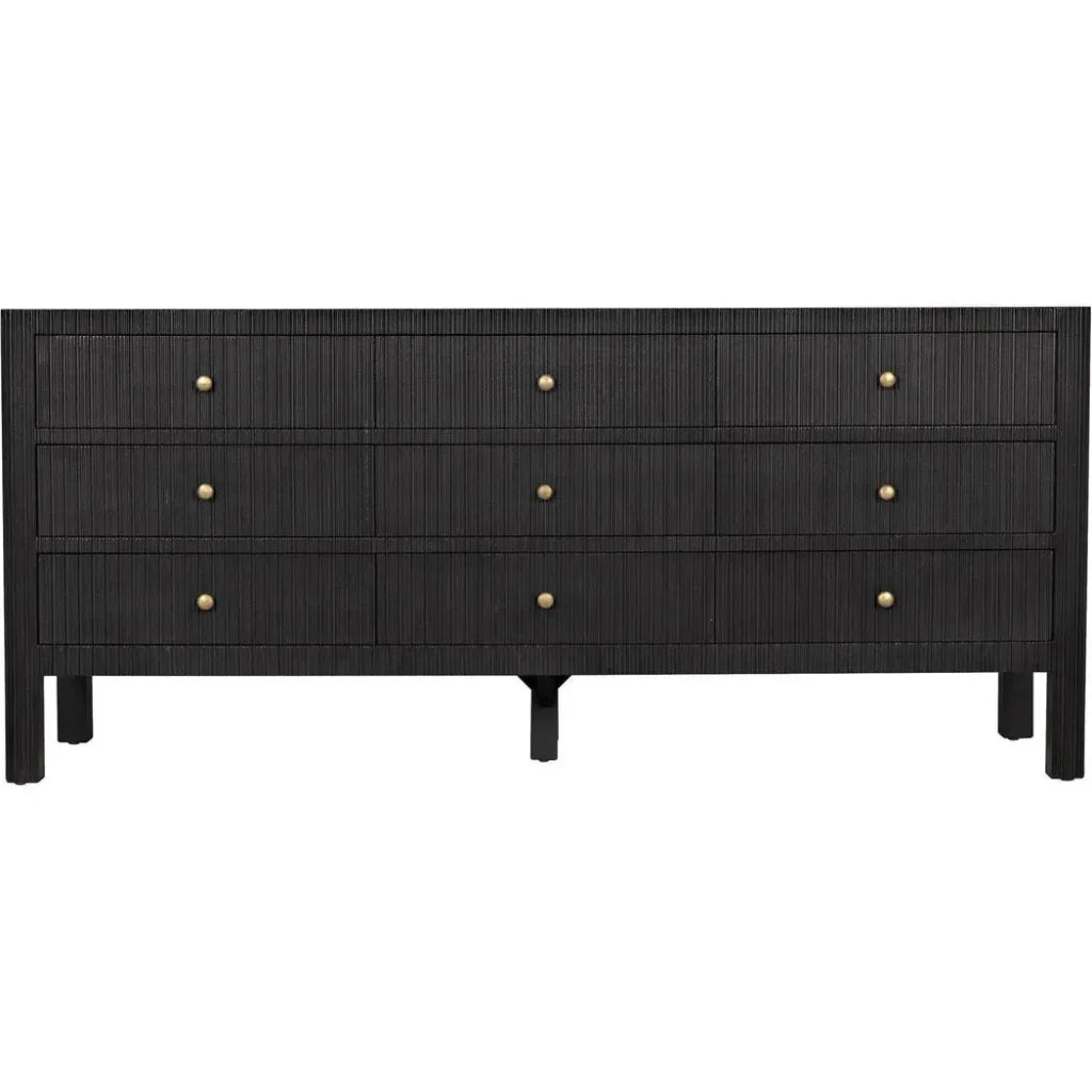 Noir Conrad Nine Drawers Wood Dresser