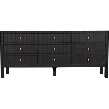 Noir Conrad Nine Drawers Wood Dresser