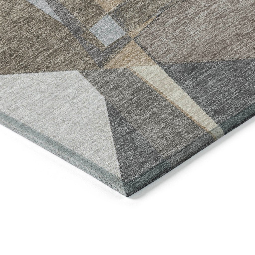 LOOMLAN Rugs Contoure Brown Washable Indoor-Outdoor Rug