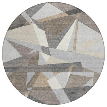LOOMLAN Rugs Contoure Brown Washable Indoor-Outdoor Rug