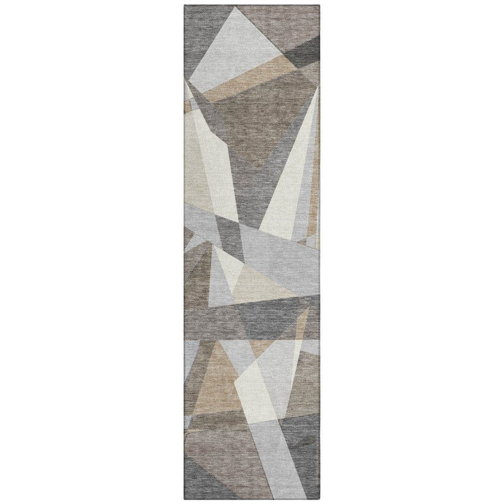 LOOMLAN Rugs Contoure Brown Washable Indoor-Outdoor Rug