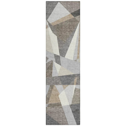 LOOMLAN Rugs Contoure Brown Washable Indoor-Outdoor Rug