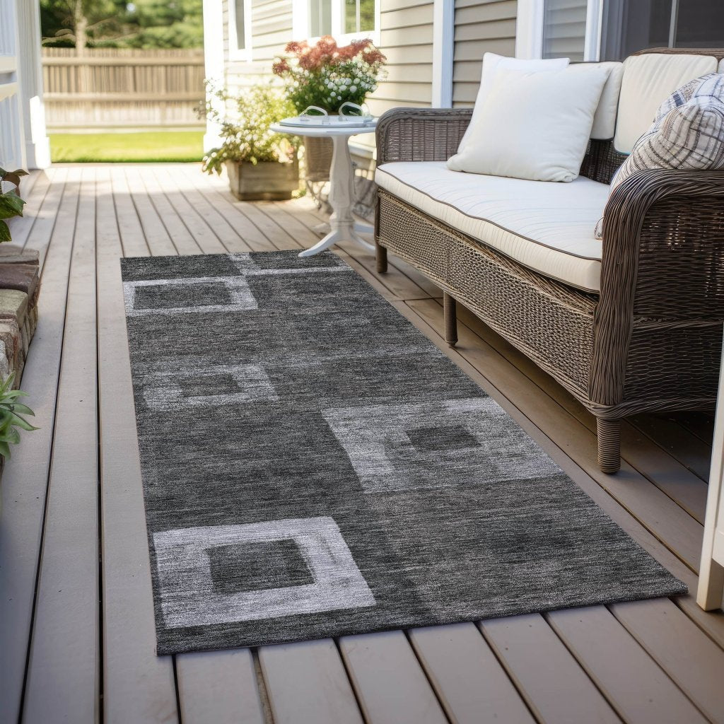 Cora Black Washable Indoor - Outdoor Rug - LOOMLAN - LOOMLAN Rugs - Outdoor Rugs