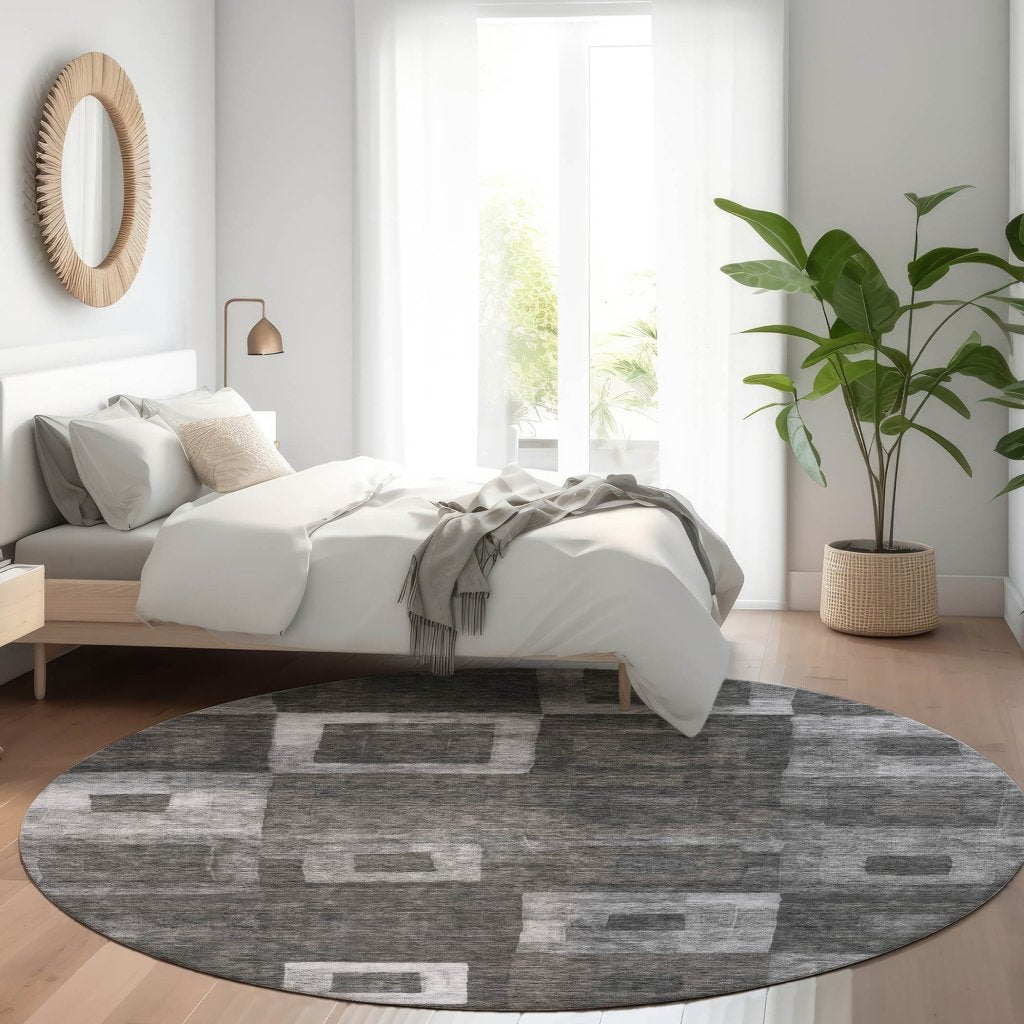 Cora Black Washable Indoor - Outdoor Rug - LOOMLAN - LOOMLAN Rugs - Outdoor Rugs