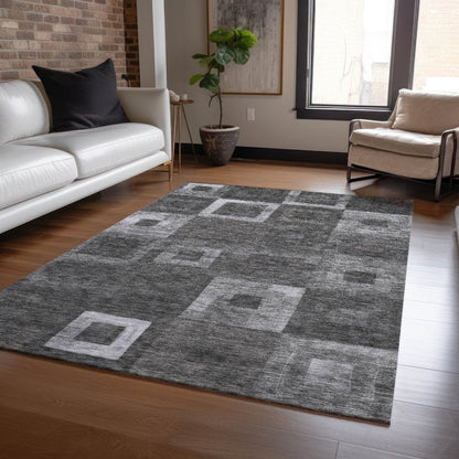 Cora Black Washable Indoor - Outdoor Rug - LOOMLAN - LOOMLAN Rugs - Outdoor Rugs