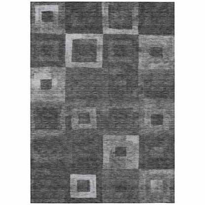 Cora Black Washable Indoor-Outdoor Rug