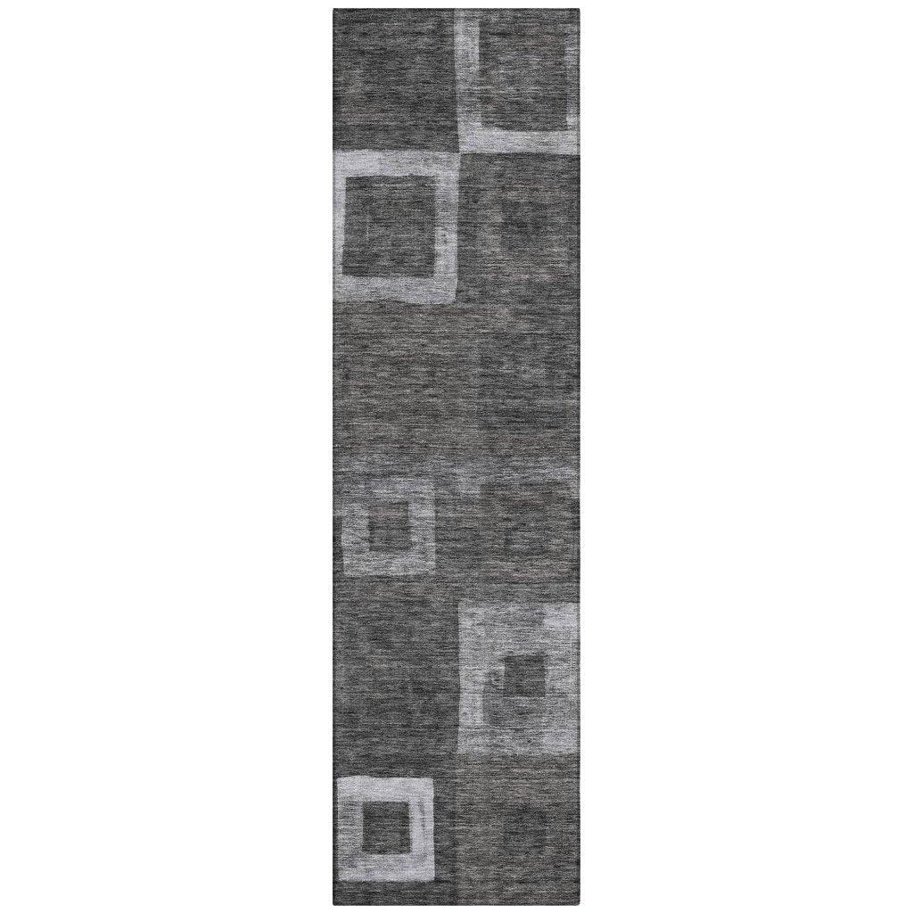 Cora Black Washable Indoor-Outdoor Rug