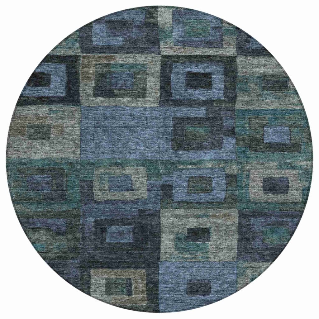 Cora Blue Washable Indoor - Outdoor Rug - LOOMLAN - LOOMLAN Rugs - Outdoor Rugs