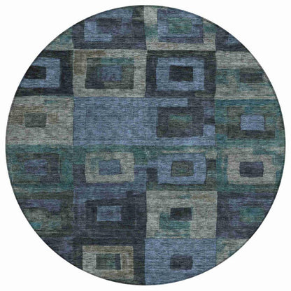 Cora Blue Washable Indoor-Outdoor Rug