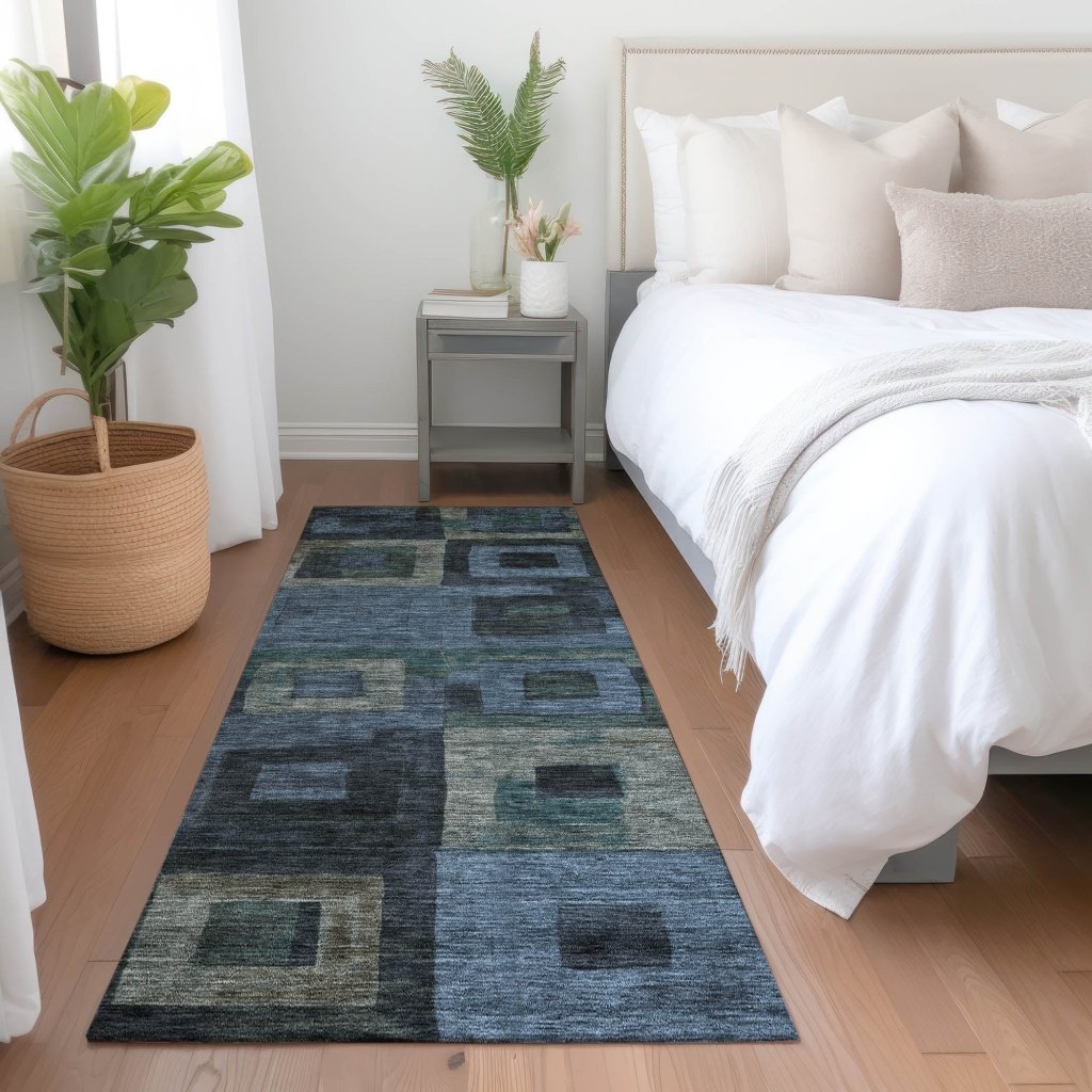 Cora Blue Washable Indoor - Outdoor Rug - LOOMLAN - LOOMLAN Rugs - Outdoor Rugs