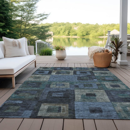 Cora Blue Washable Indoor - Outdoor Rug - LOOMLAN - LOOMLAN Rugs - Outdoor Rugs
