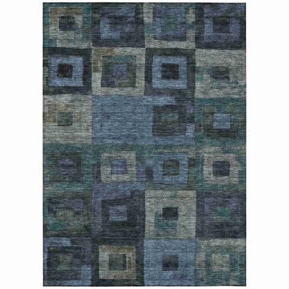 Cora Blue Washable Indoor - Outdoor Rug - LOOMLAN - LOOMLAN Rugs - Outdoor Rugs