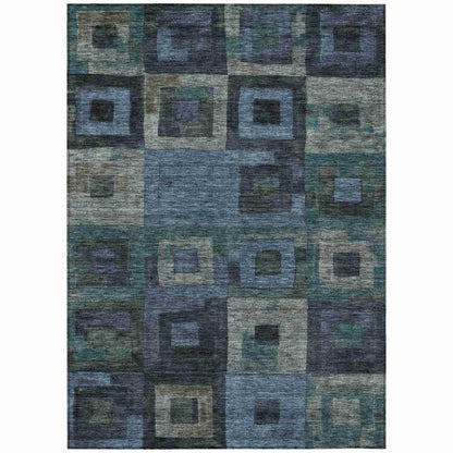 Cora Blue Washable Indoor-Outdoor Rug