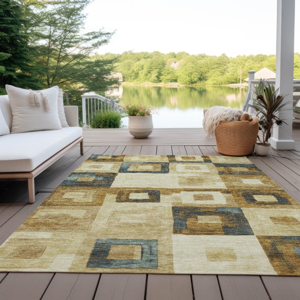 Cora Brown Washable Indoor - Outdoor Rug - LOOMLAN - LOOMLAN Rugs - Outdoor Rugs