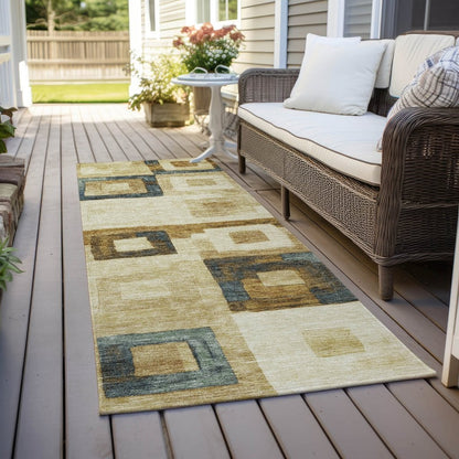 Cora Brown Washable Indoor - Outdoor Rug - LOOMLAN - LOOMLAN Rugs - Outdoor Rugs