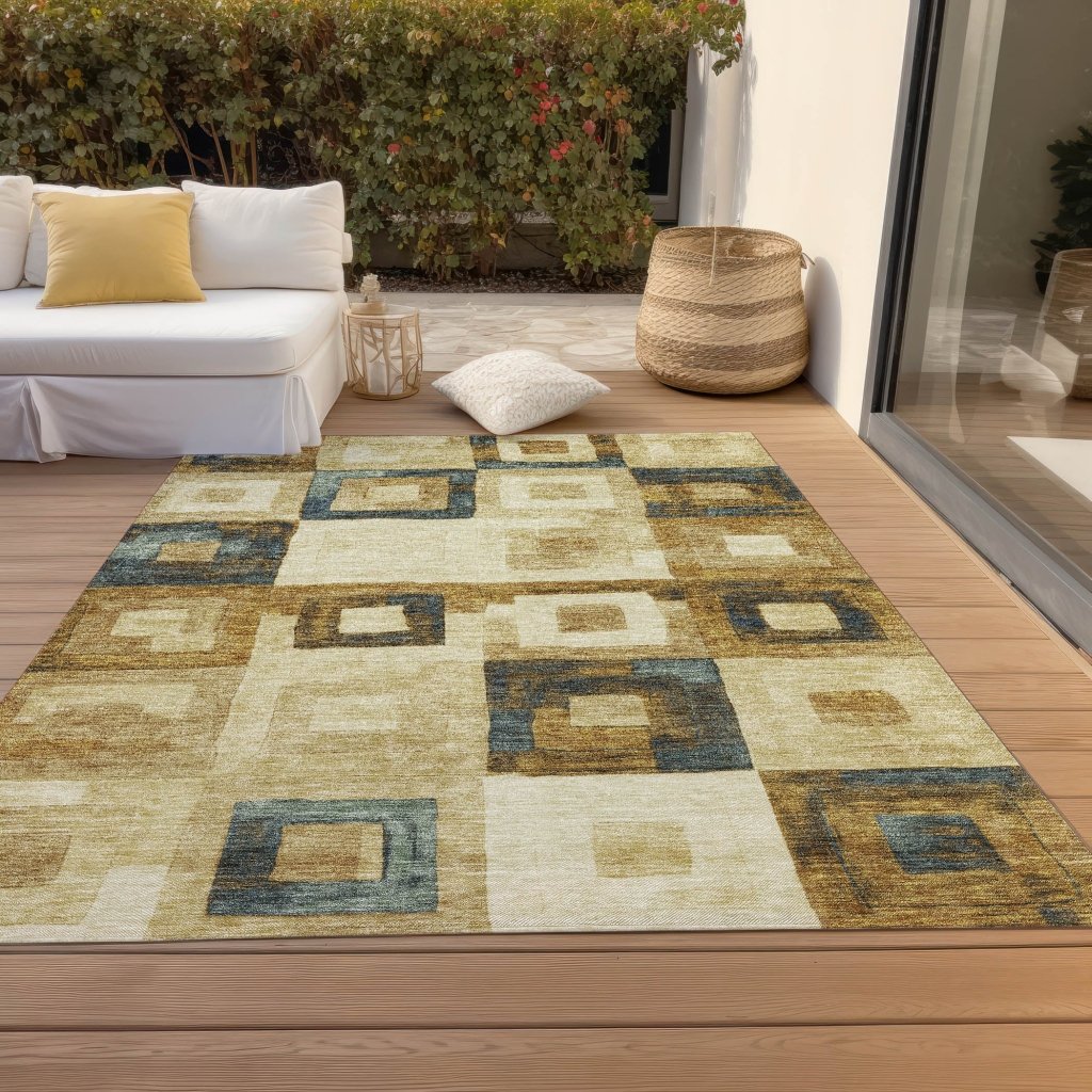Cora Brown Washable Indoor - Outdoor Rug - LOOMLAN - LOOMLAN Rugs - Outdoor Rugs
