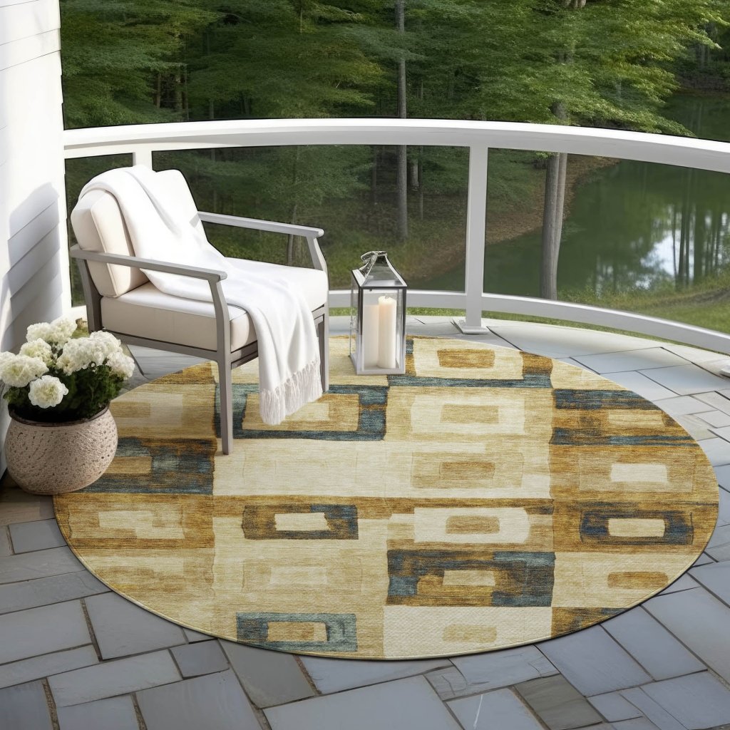 Cora Brown Washable Indoor - Outdoor Rug - LOOMLAN - LOOMLAN Rugs - Outdoor Rugs