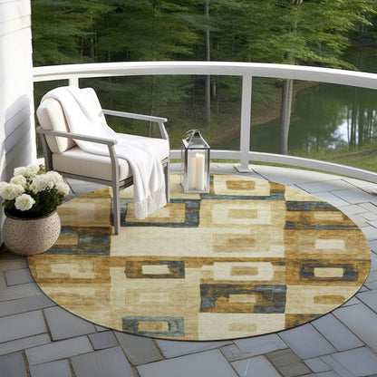Cora Brown Washable Indoor - Outdoor Rug - LOOMLAN - LOOMLAN Rugs - Outdoor Rugs