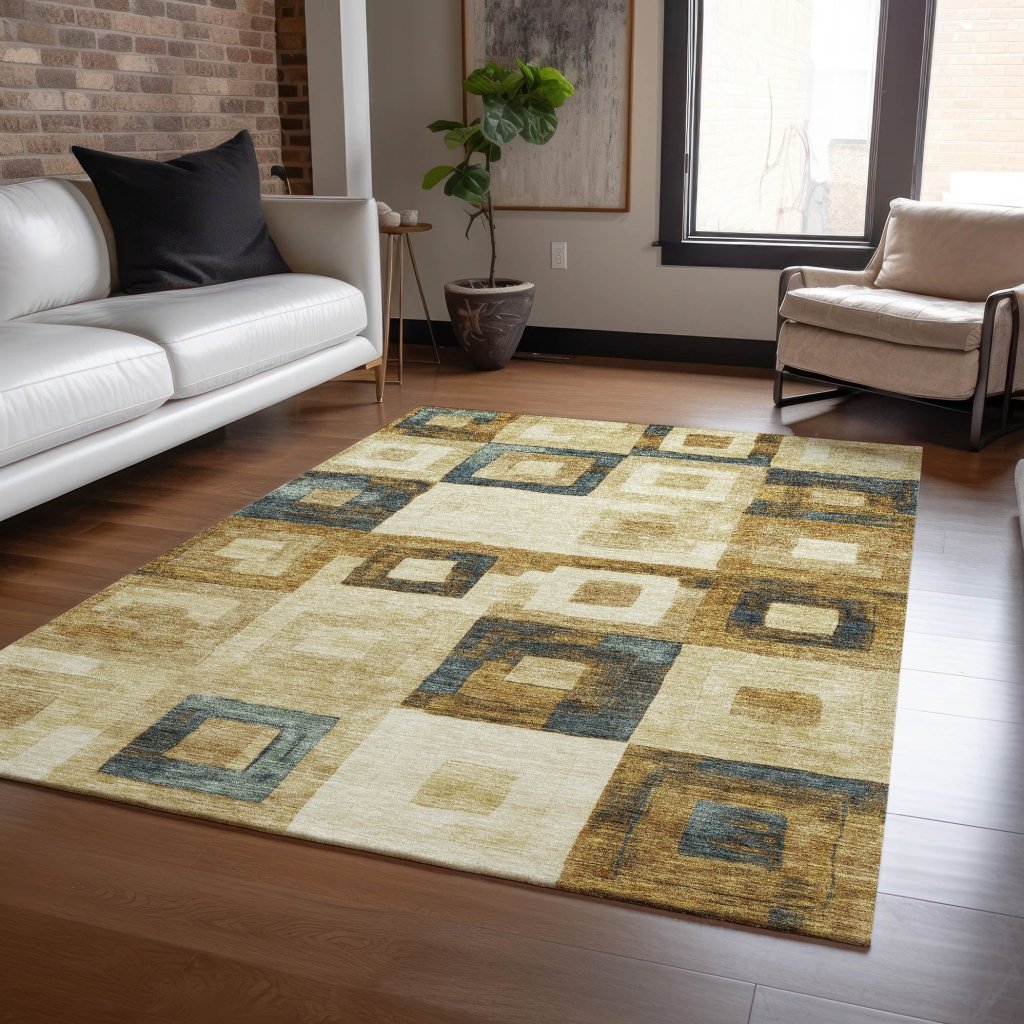 Cora Brown Washable Indoor - Outdoor Rug - LOOMLAN - LOOMLAN Rugs - Outdoor Rugs