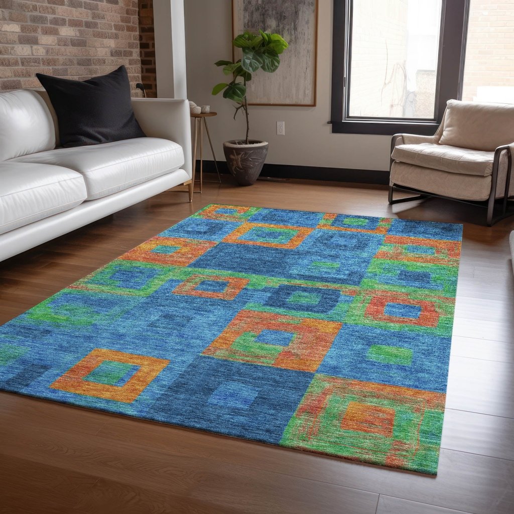 Cora Denim Washable Indoor - Outdoor Rug - LOOMLAN - LOOMLAN Rugs - Outdoor Rugs