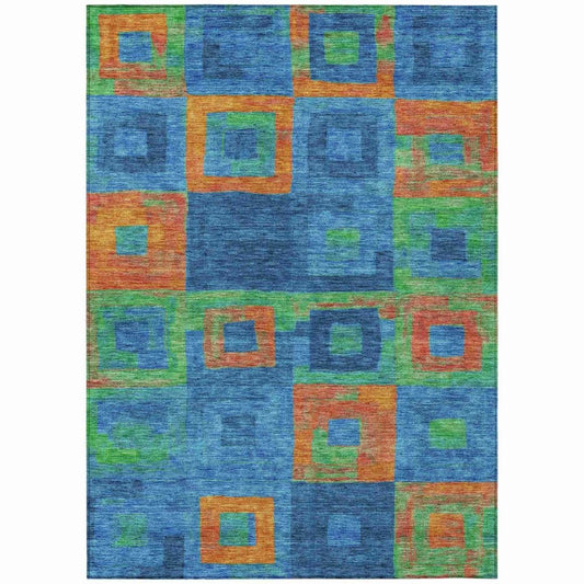 Cora Denim Washable Indoor - Outdoor Rug - LOOMLAN - LOOMLAN Rugs - Outdoor Rugs