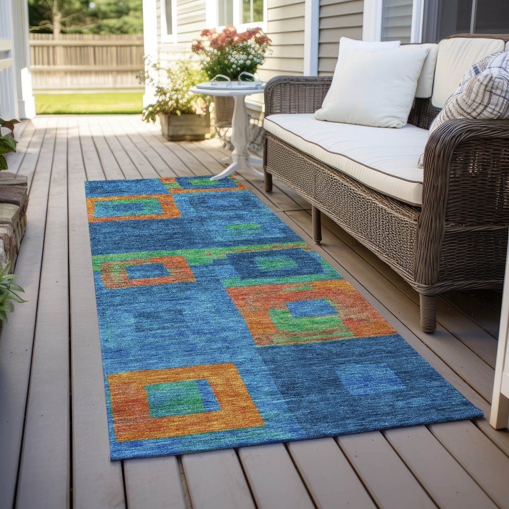 Cora Denim Washable Indoor - Outdoor Rug - LOOMLAN - LOOMLAN Rugs - Outdoor Rugs