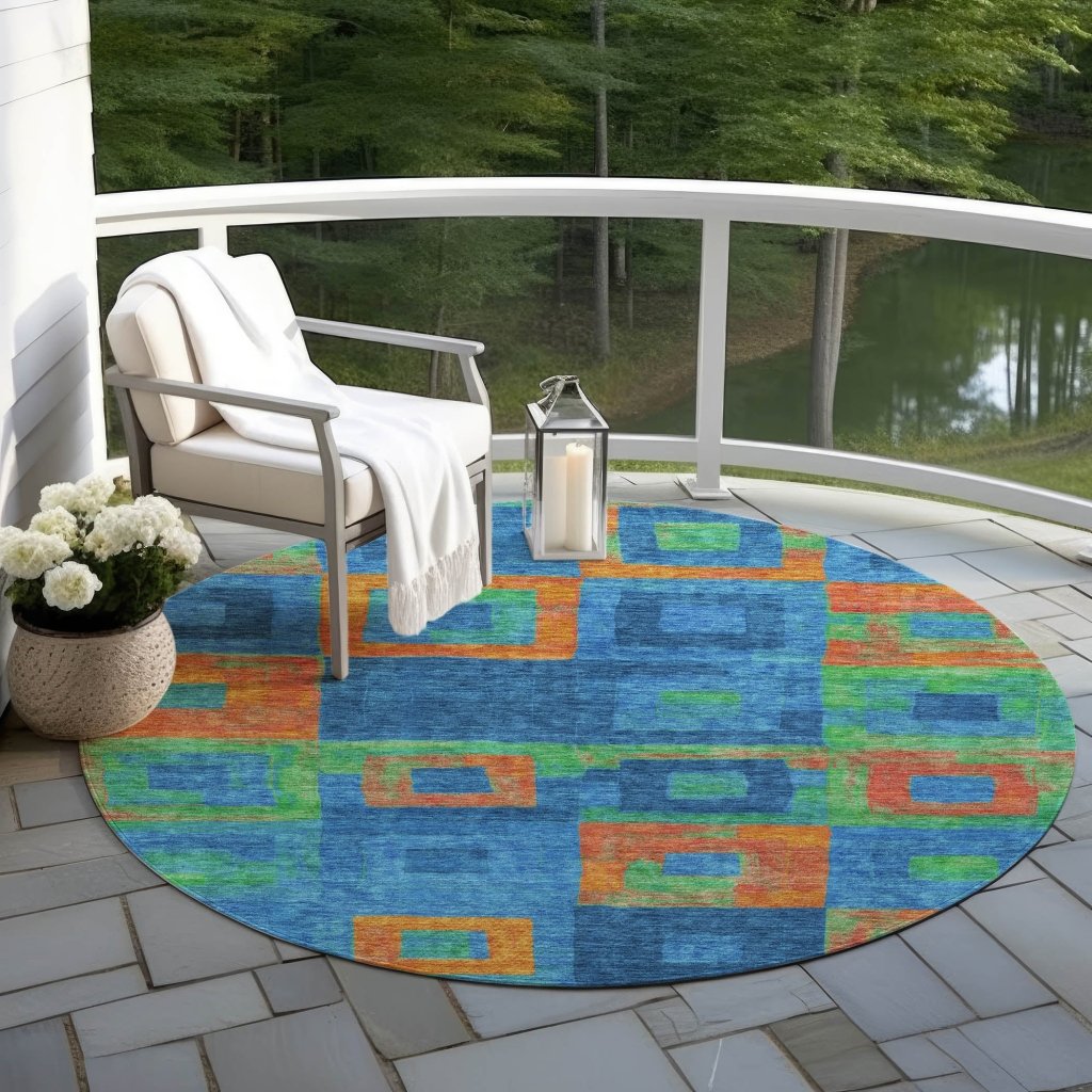 Cora Denim Washable Indoor - Outdoor Rug - LOOMLAN - LOOMLAN Rugs - Outdoor Rugs