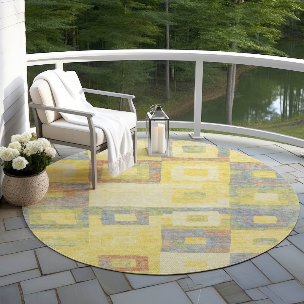 LOOMLAN Rugs Cora Gold Washable Indoor-Outdoor Rug