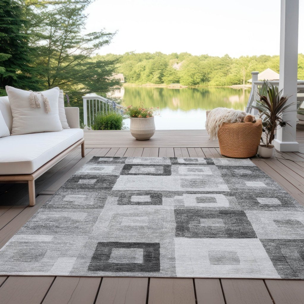 Cora Gray Washable Indoor - Outdoor Rug - LOOMLAN - LOOMLAN Rugs - Outdoor Rugs