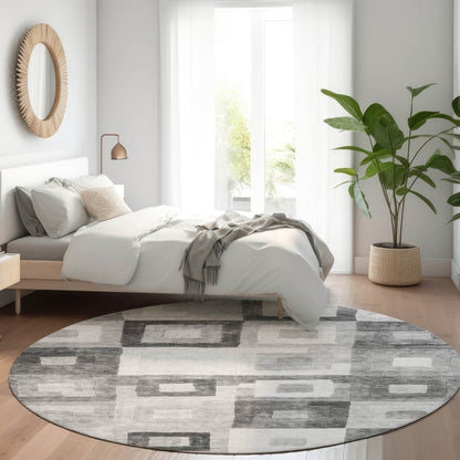 Cora Gray Washable Indoor - Outdoor Rug - LOOMLAN - LOOMLAN Rugs - Outdoor Rugs