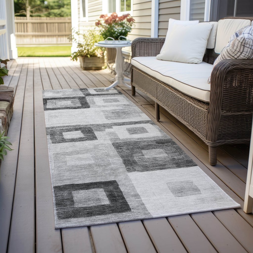 Cora Gray Washable Indoor - Outdoor Rug - LOOMLAN - LOOMLAN Rugs - Outdoor Rugs