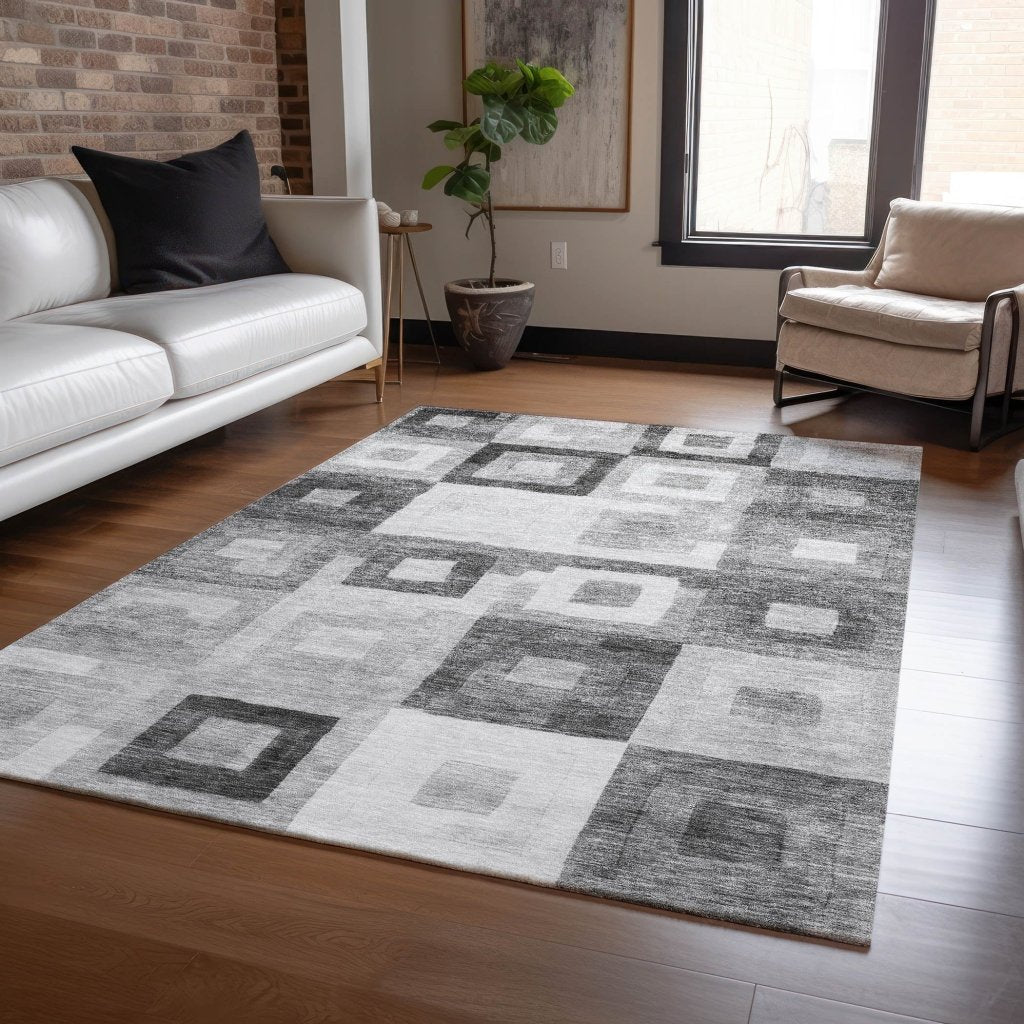 Cora Gray Washable Indoor - Outdoor Rug - LOOMLAN - LOOMLAN Rugs - Outdoor Rugs