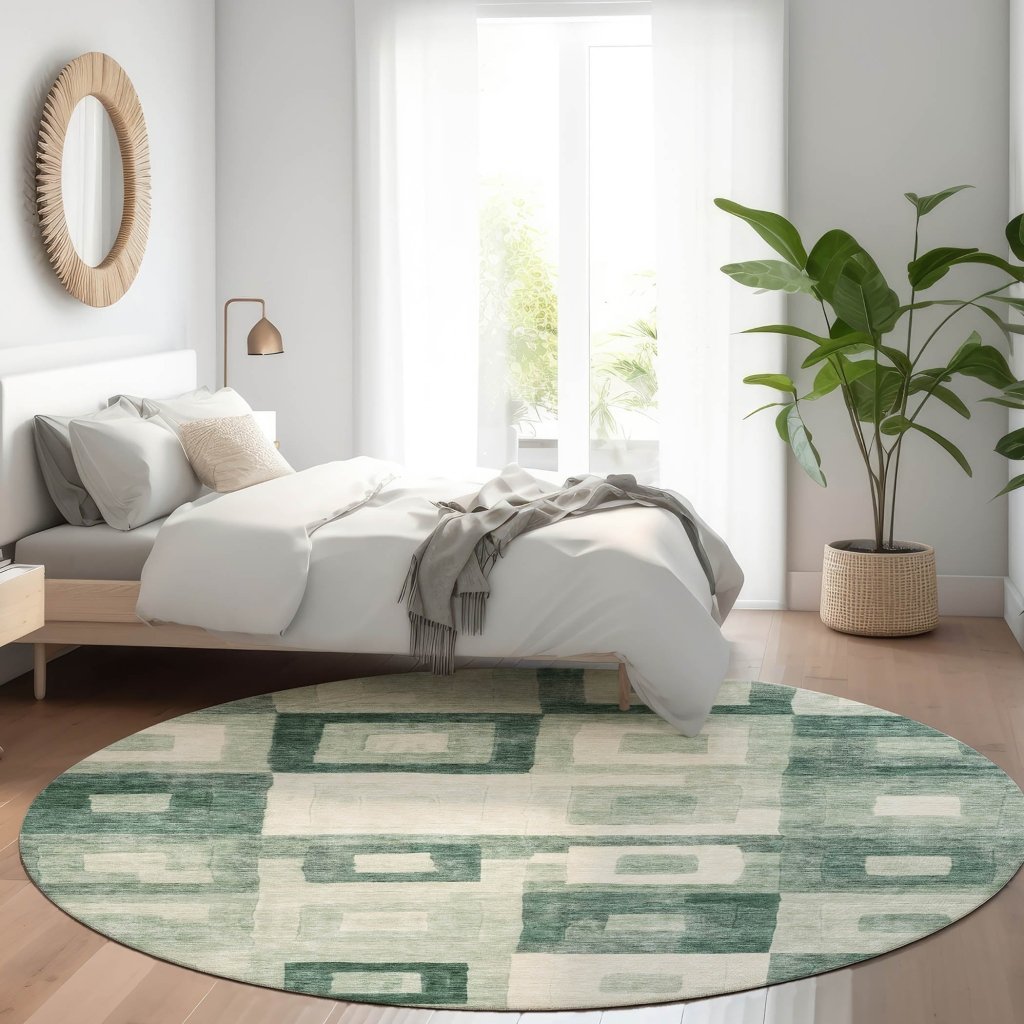 Cora Green Washable Indoor - Outdoor Rug - LOOMLAN - LOOMLAN Rugs - Outdoor Rugs